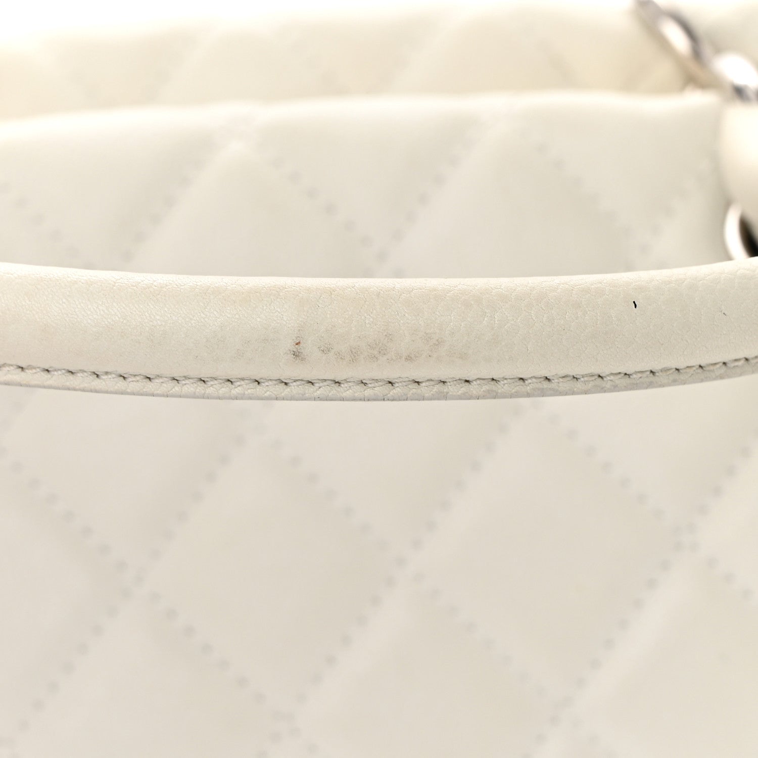 Chanel Caviar Quilted CC Timeless Bowler White 18 of 23
