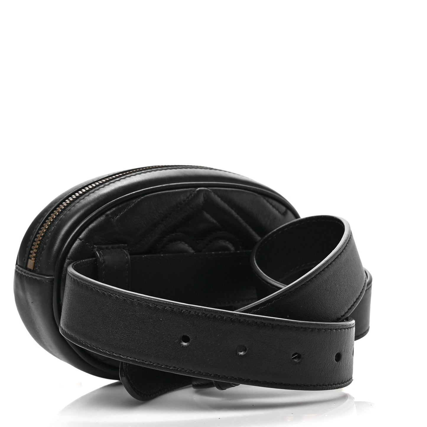 Calfskin Matelasse GG Marmont Belt Bag 75 30 Black