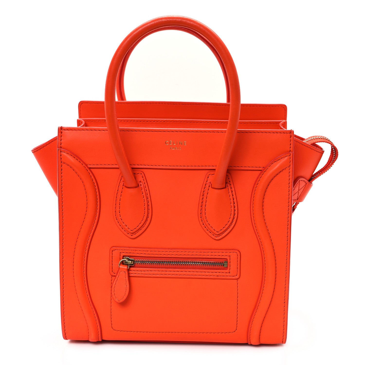 Celine Smooth Calfskin Micro Luggage Bright Orange 1 of 9