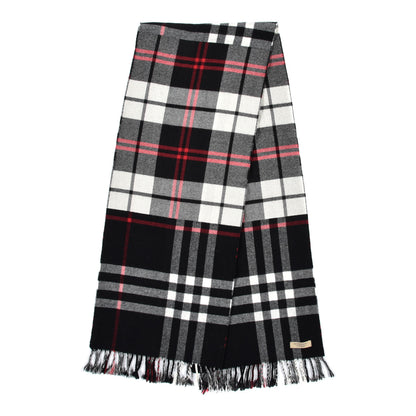 Burberry Cashmere Giant Check Fringe Scarf Navy 2 of 5