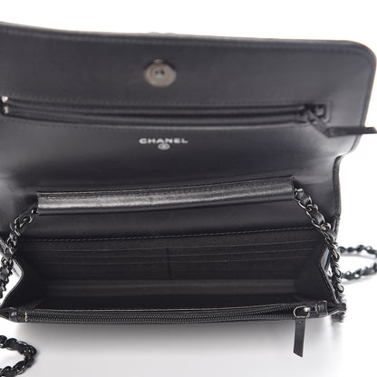 Chanel Lambskin Quilted Boy Wallet On Chain WOC So Black 5 of 12