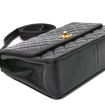 Chanel Lambskin Quilted Single Flap Shoulder Bag Black 11 of 12