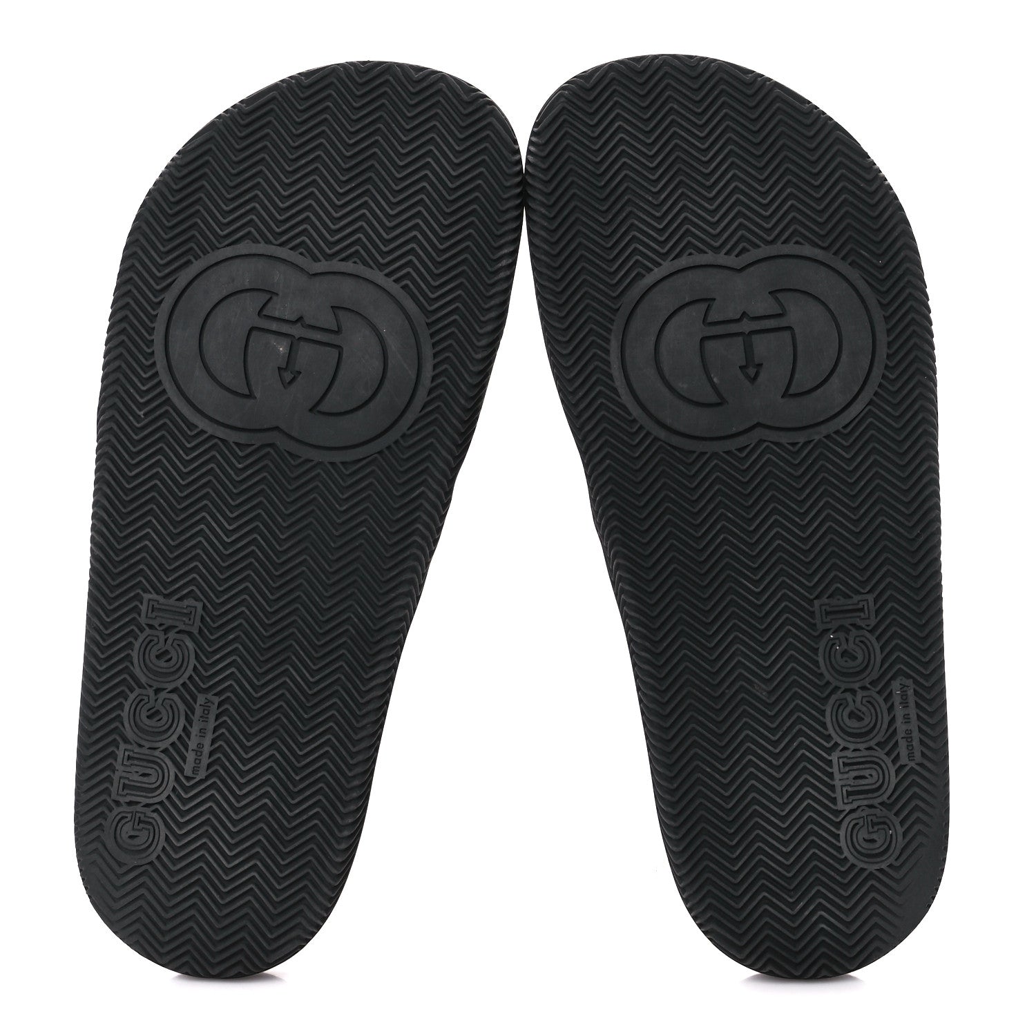Gucci Rubber Web Womens Interlocking G Slide Sandals 39 Black Green Red 5 of 10
