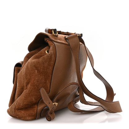 Gucci Suede Bamboo Backpack Beige 3 of 11