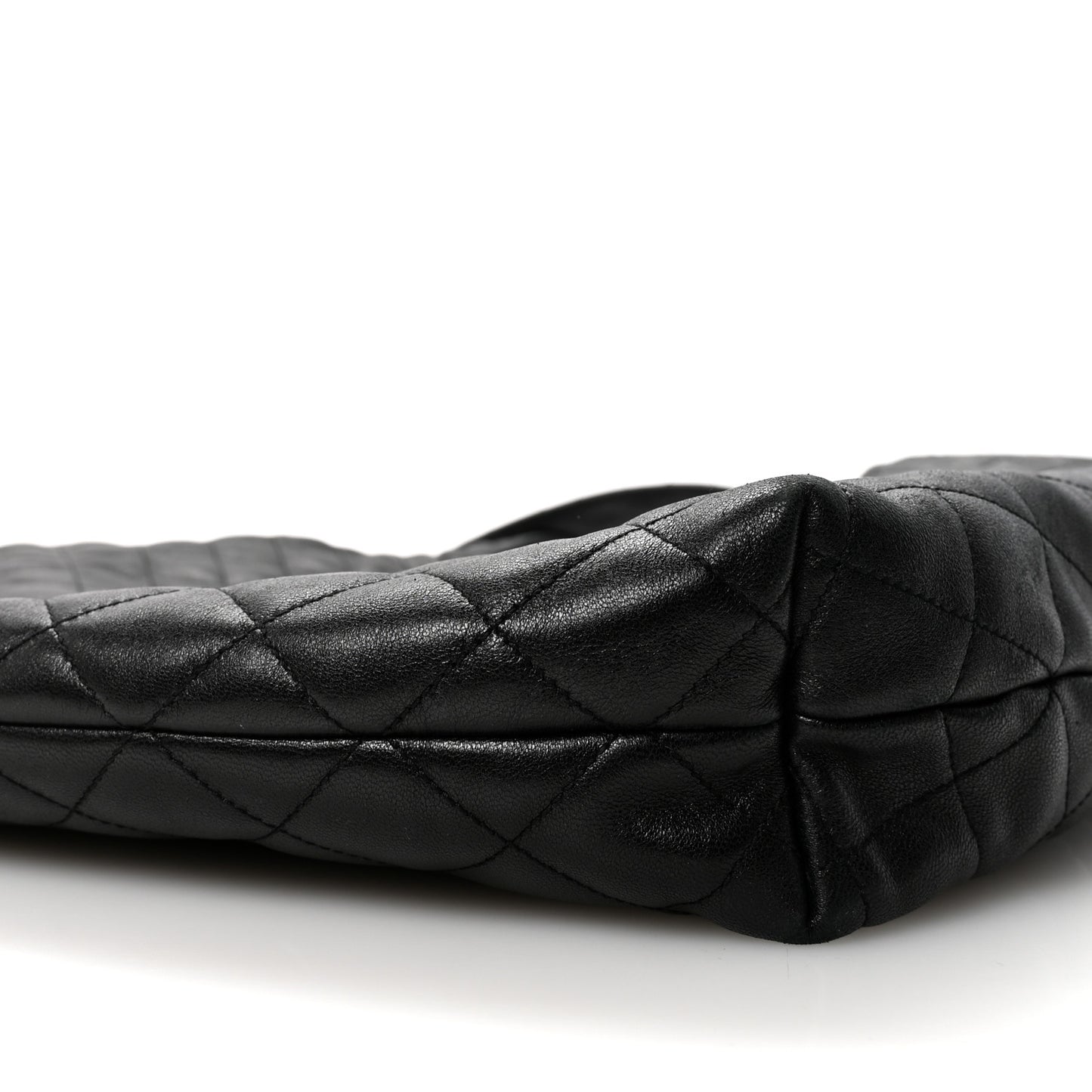 Lambskin Quilted Maxi Icare Shopping Tote Black