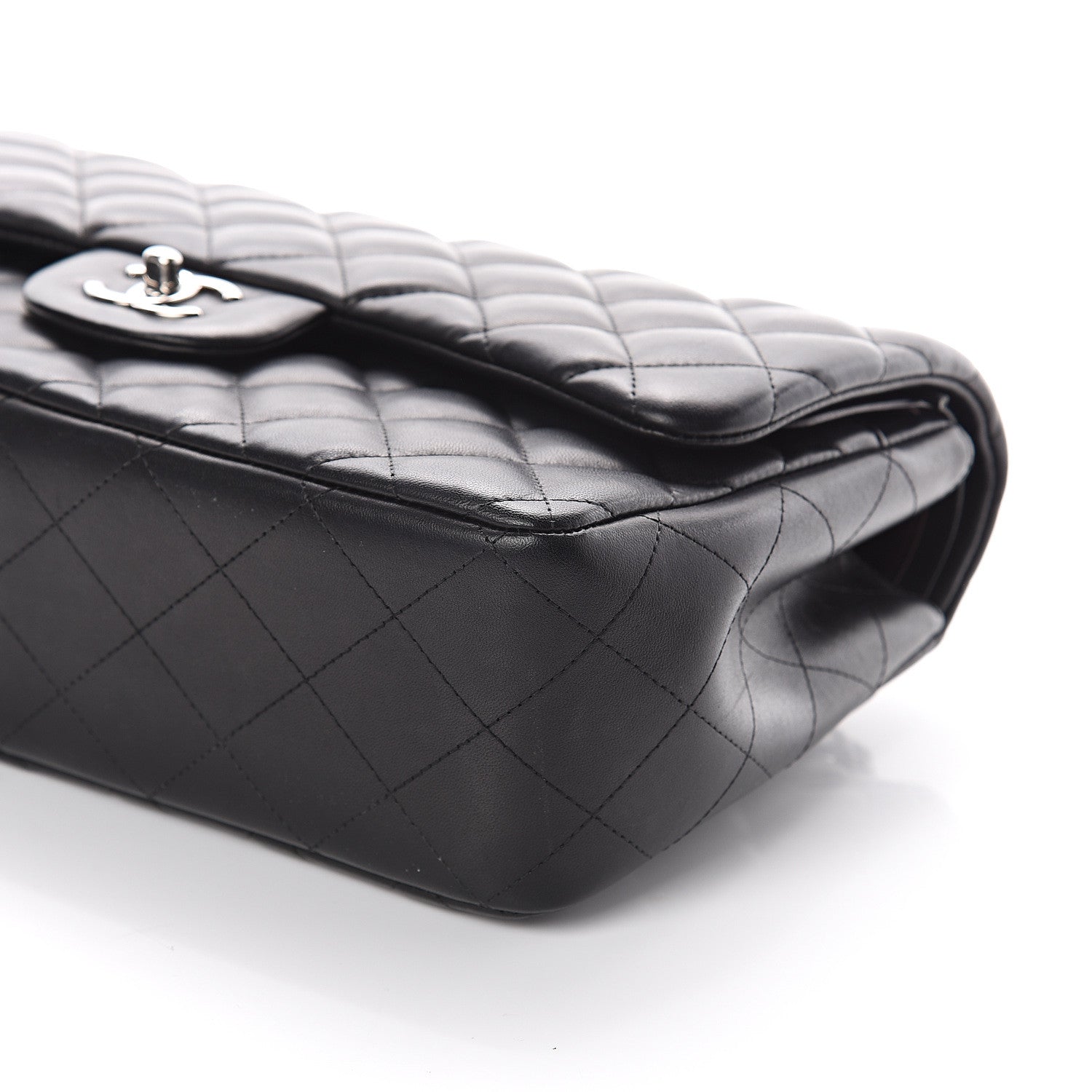 Chanel Lambskin Quilted Jumbo Double Flap Black 8 of 9