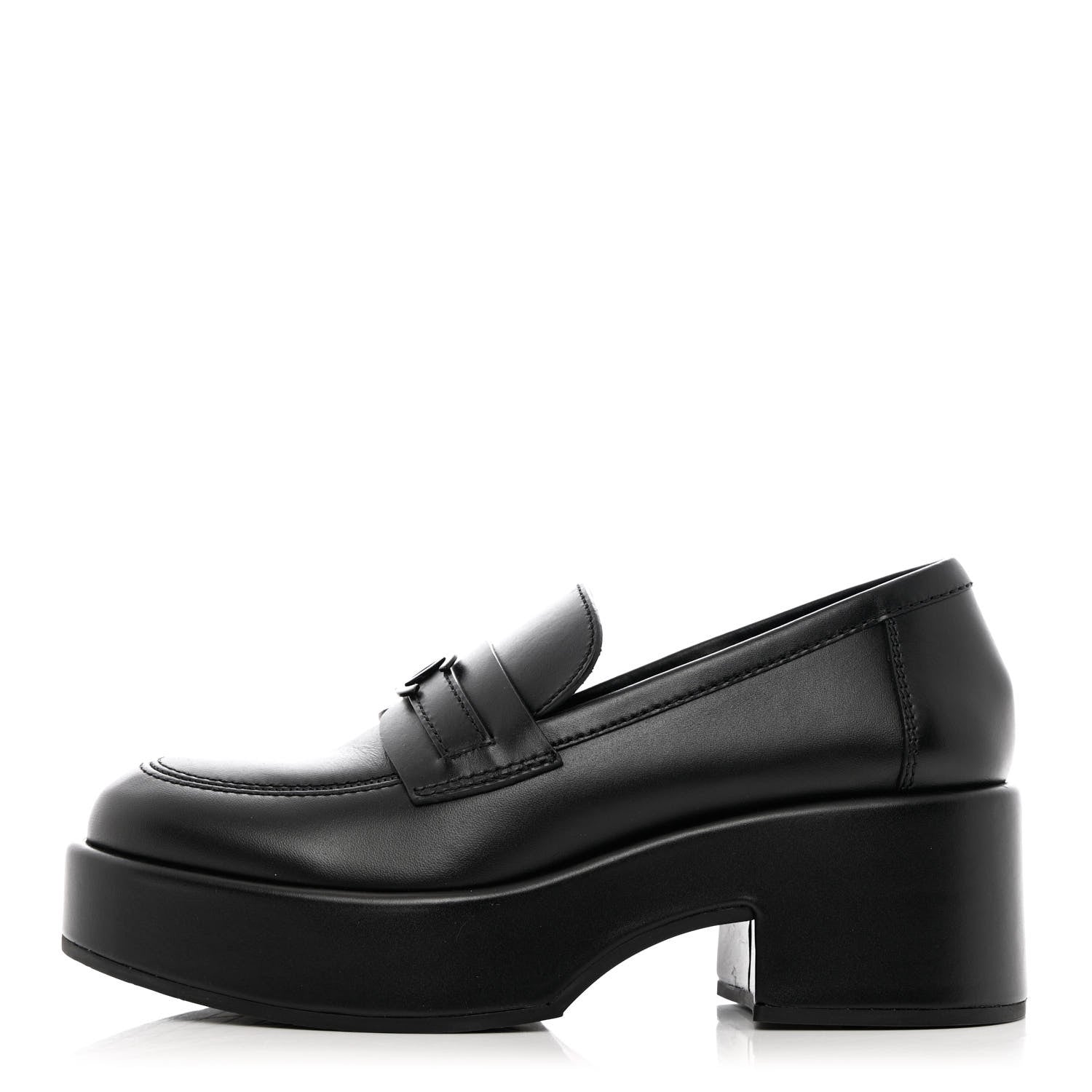 Chanel Calfskin CC Platform Loafers 37 Black 1 of 11
