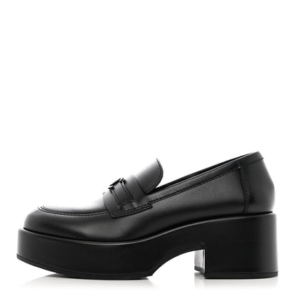Chanel Calfskin CC Platform Loafers 37 Black 1 of 11