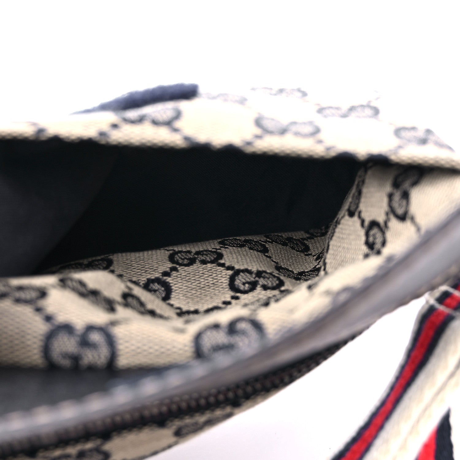 Gucci GG Monogram Web Double Pocket Belt Bag Navy 6 of 13