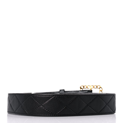 Chanel Lambskin Chain Square Buckle Belt 95 38 Black 2 of 7