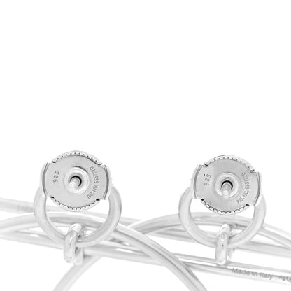 Hermes Sterling Silver MM Loop Earrings 3 of 7