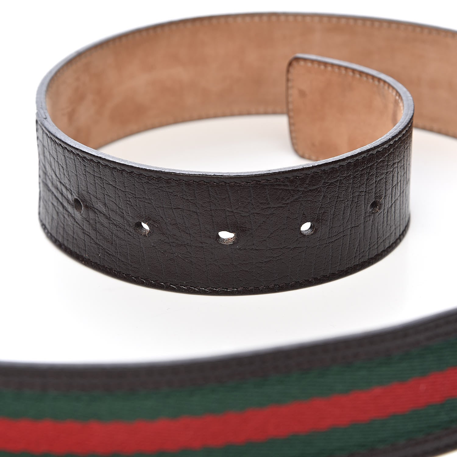 Gucci Calfskin Web Interlocking G Belt 100 40 Dark Brown 5 of 8