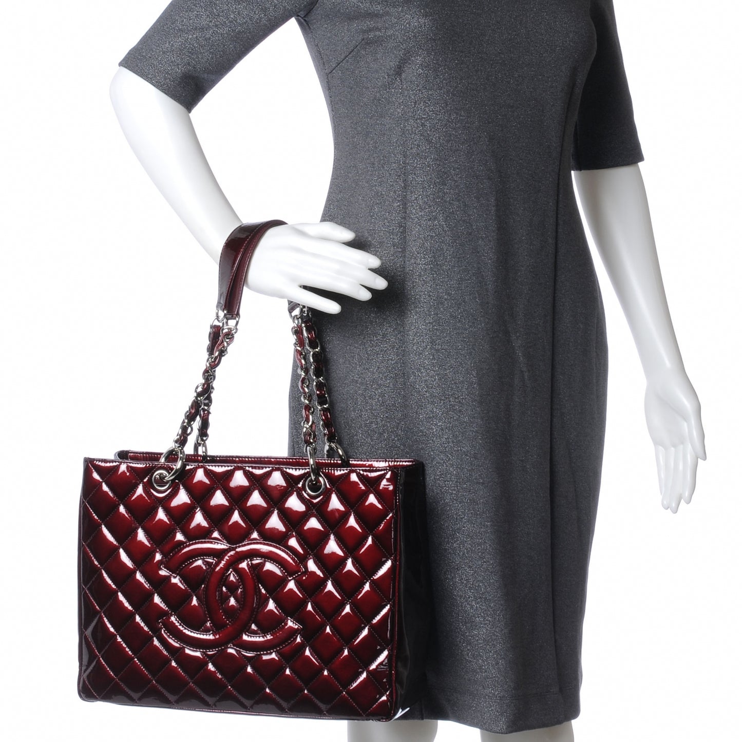 Patent Grand Shopping Tote GST Bordeaux