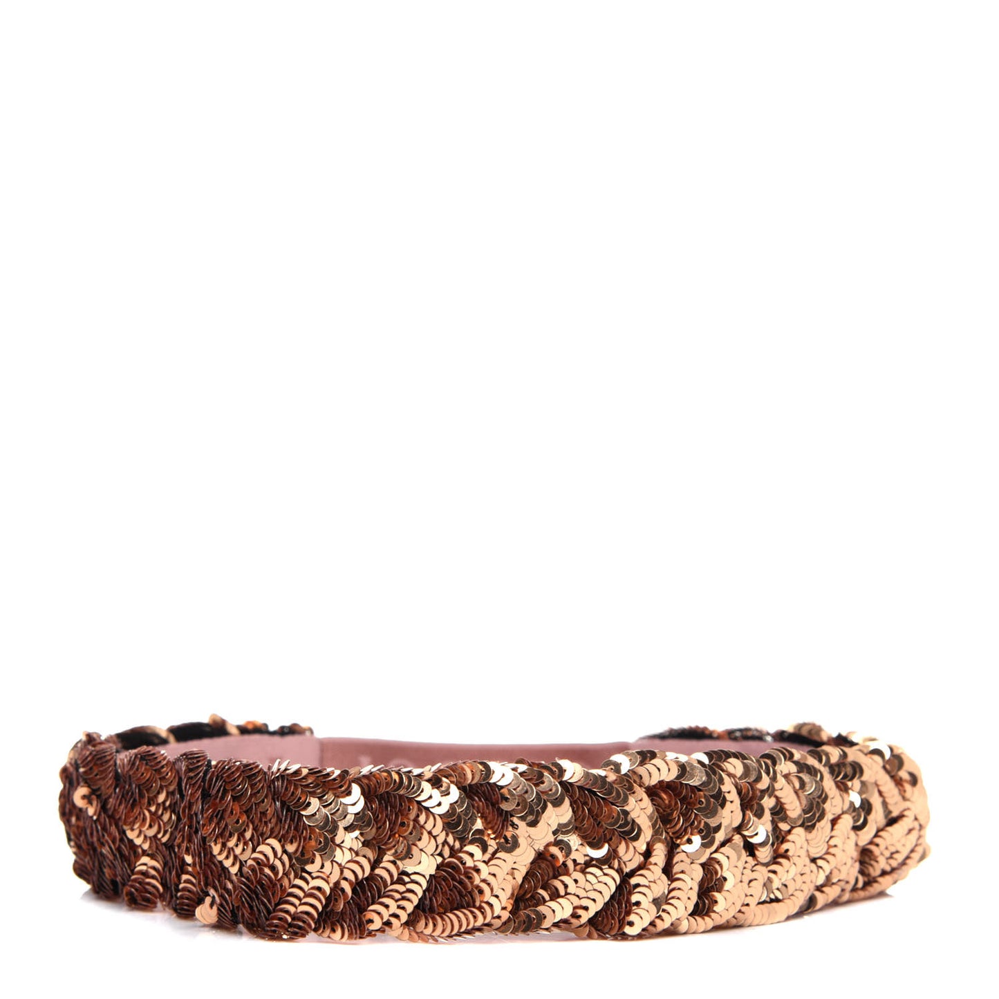 Sequin Embellished Braided Headband M Gold