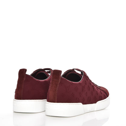 Louis Vuitton Neoprene Suede Embossed Monogram Stellar Low Top Sneakers 35 Burgundy 4 of 9