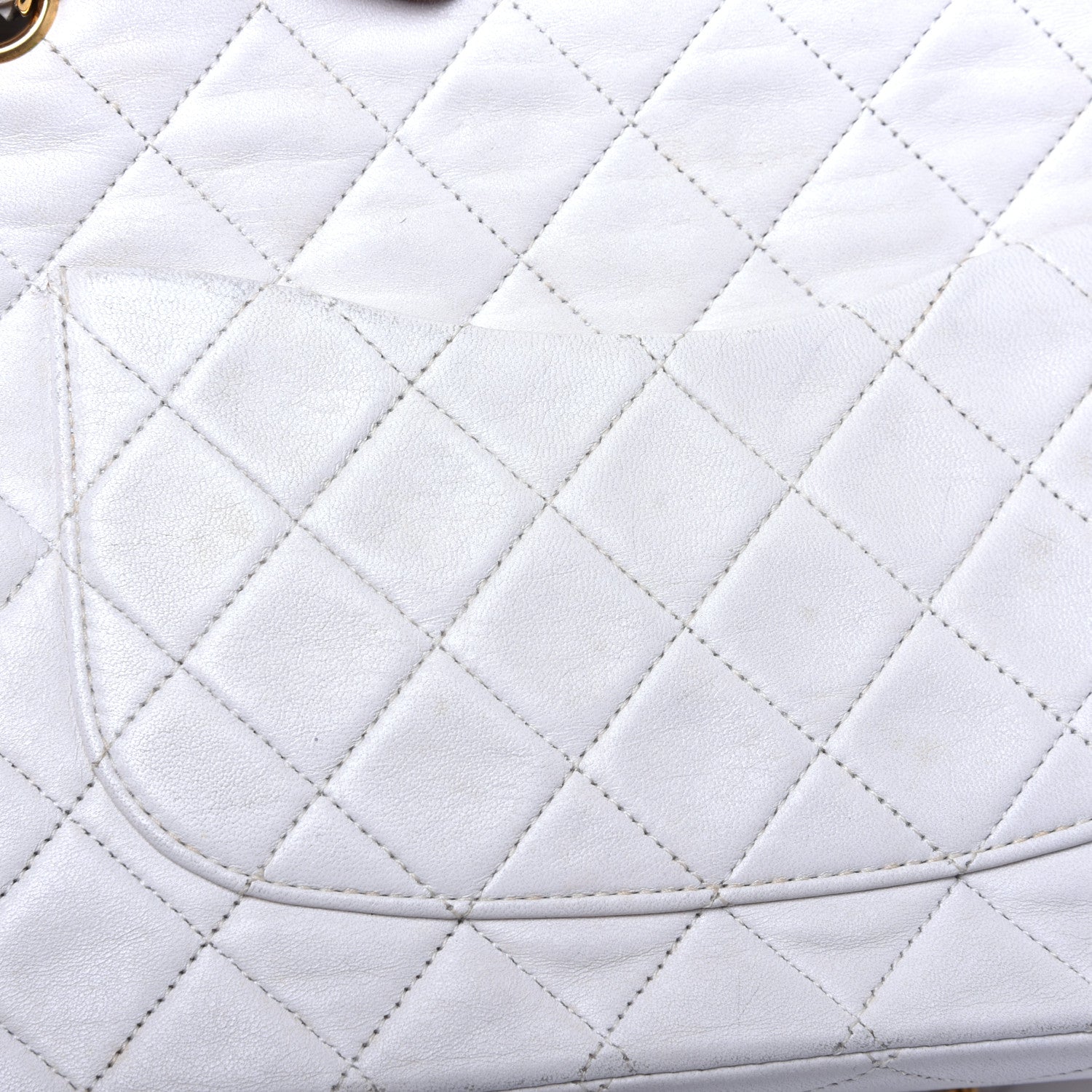 Chanel Lambskin Quilted Medium Double Flap White 11 of 14
