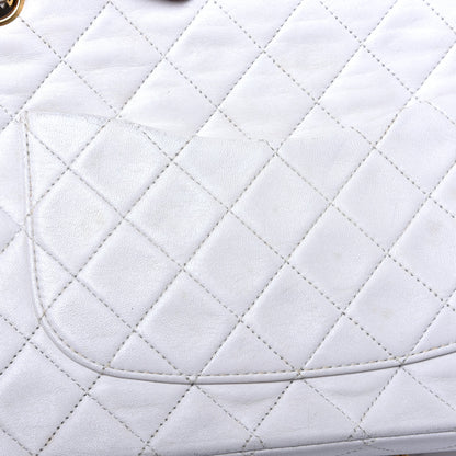 Chanel Lambskin Quilted Medium Double Flap White 11 of 14