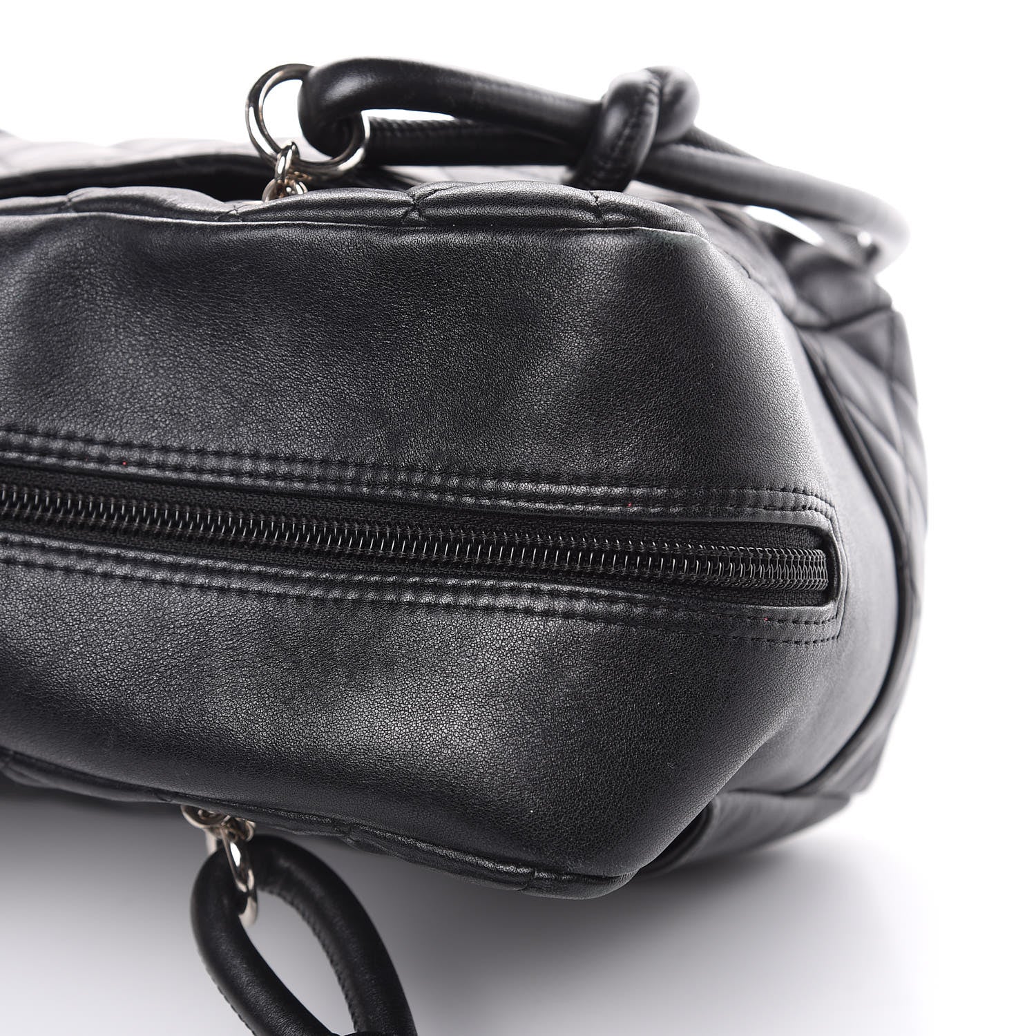 Chanel Calfskin Quilted Large Cambon Bowler Black White 17 of 22