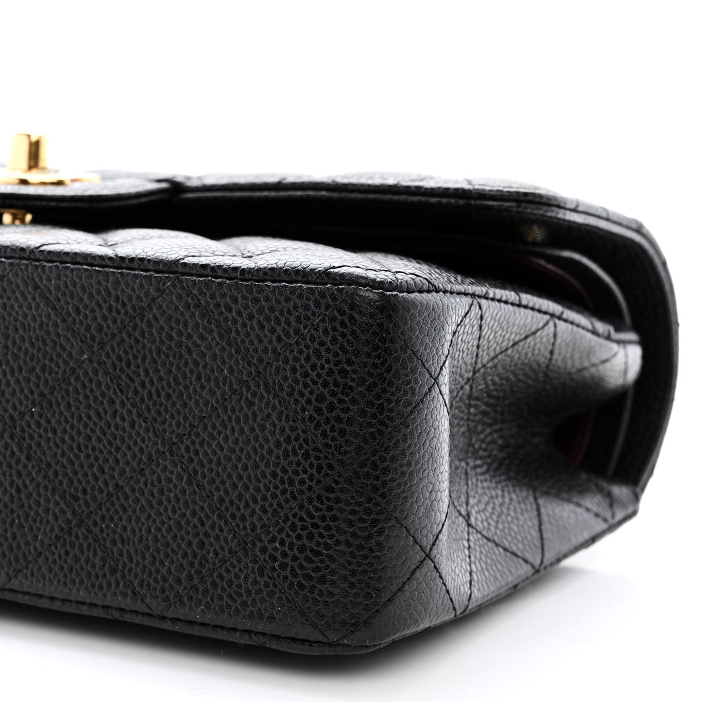 Caviar Quilted Small Double Flap Black