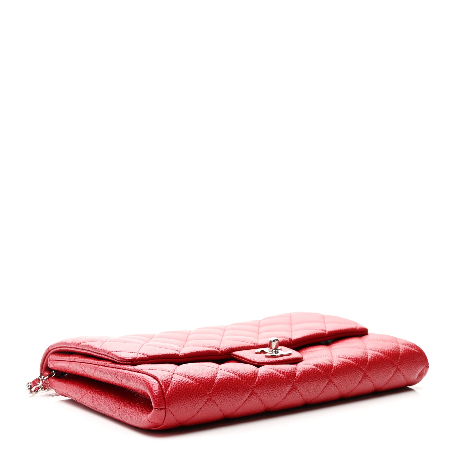 Chanel Iridescent Caviar Quilted Clutch With Chain Flap Red 4 of 10