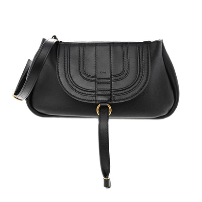 Chloe Shiny Grained Calfskin Marcie Clutch Black 1 of 9