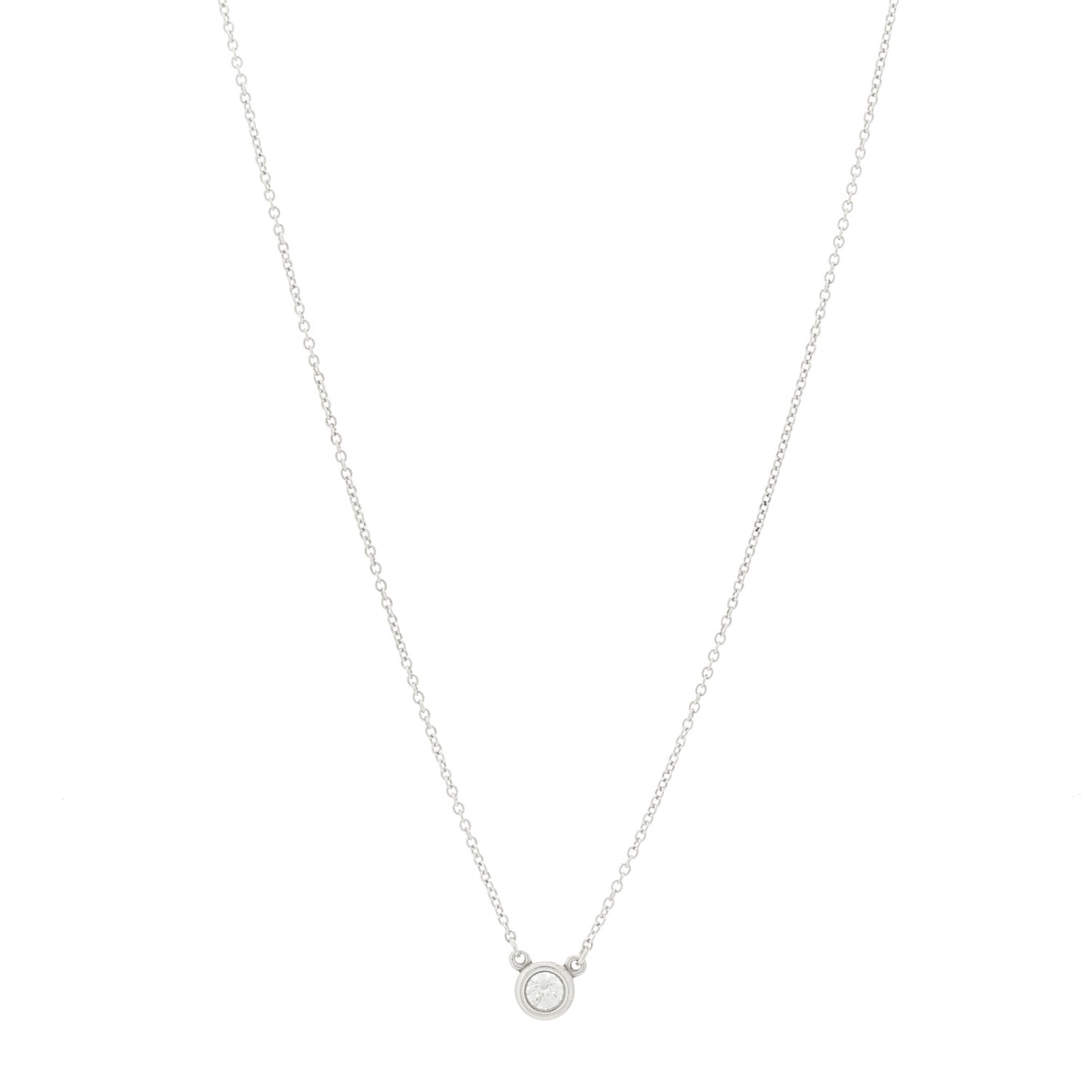 Sterling Silver Diamond .17ct Elsa Peretti Diamonds by the Yard Pendant Necklace