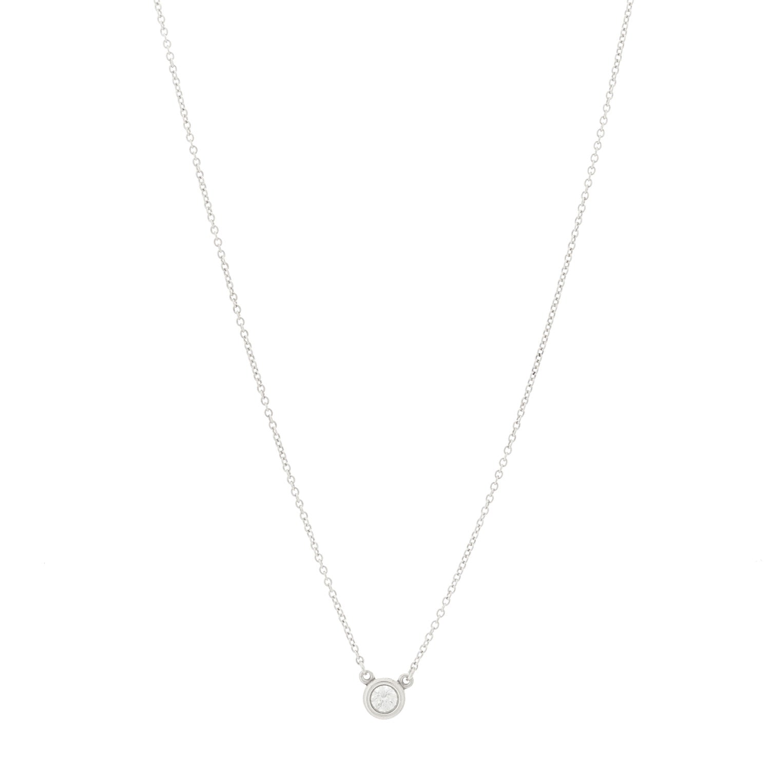 Tiffany Sterling Silver Diamond .17ct Elsa Peretti Diamonds by the Yard Pendant Necklace 1 of 6