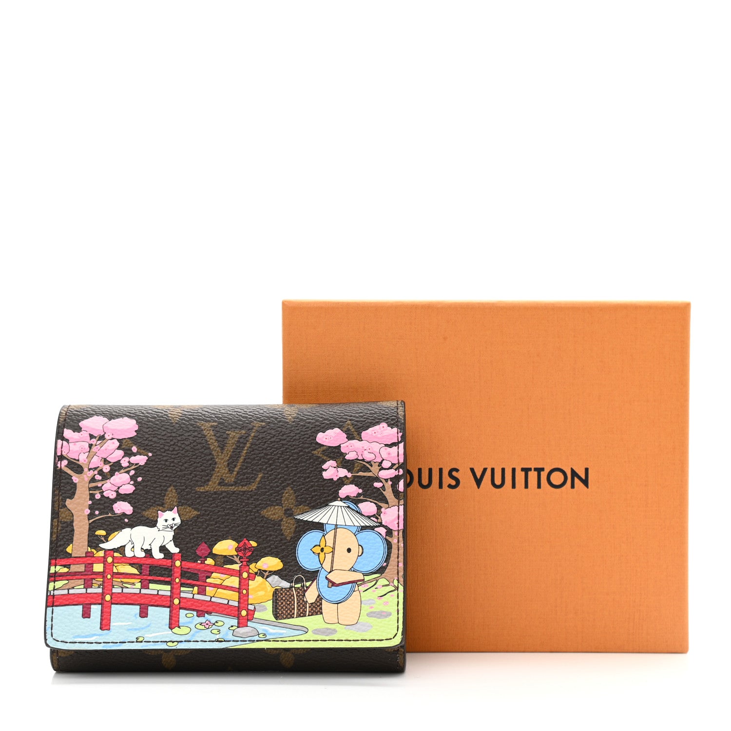 Louis Vuitton Monogram 2021 Christmas Animation Japanese Garden Victorine Wallet Wisteria Pink 8 of 8