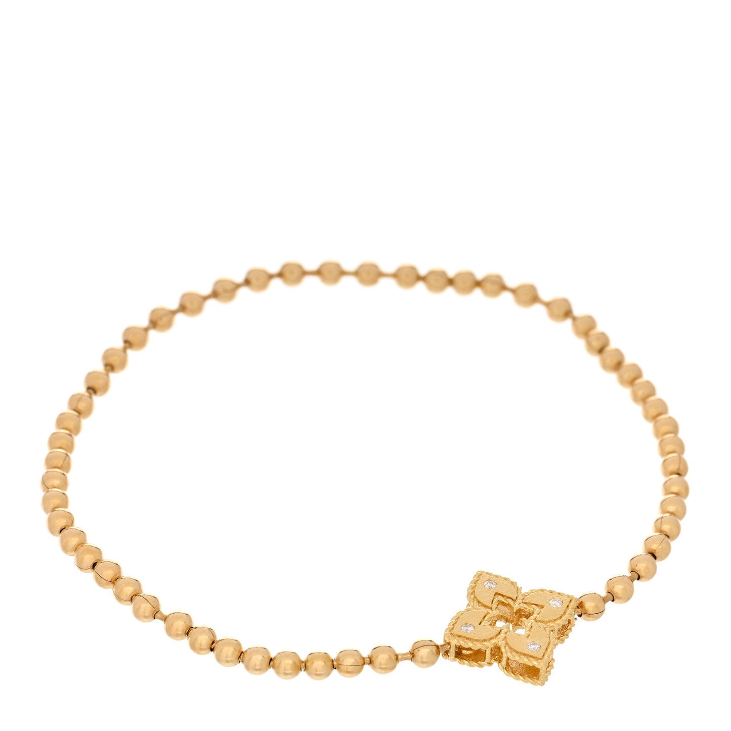 18K Yellow Gold Diamond Petite Venetian Small Station Stretch Bracelet