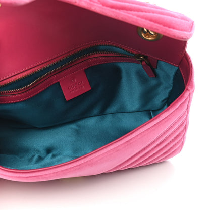 Gucci Velvet Matelasse Small GG Marmont Shoulder Bag Light Raspberry Rose 5 of 9