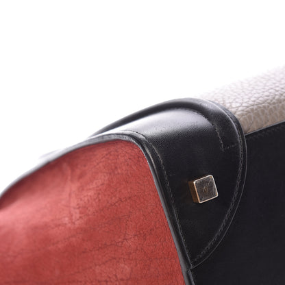 Celine Bullhide Calfskin Suede Mini Tri-Color Luggage Dark Ruby 13 of 20