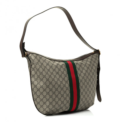 Gucci GG Supreme Monogram Web Ophidia Half Moon Hobo Brown 2 of 4