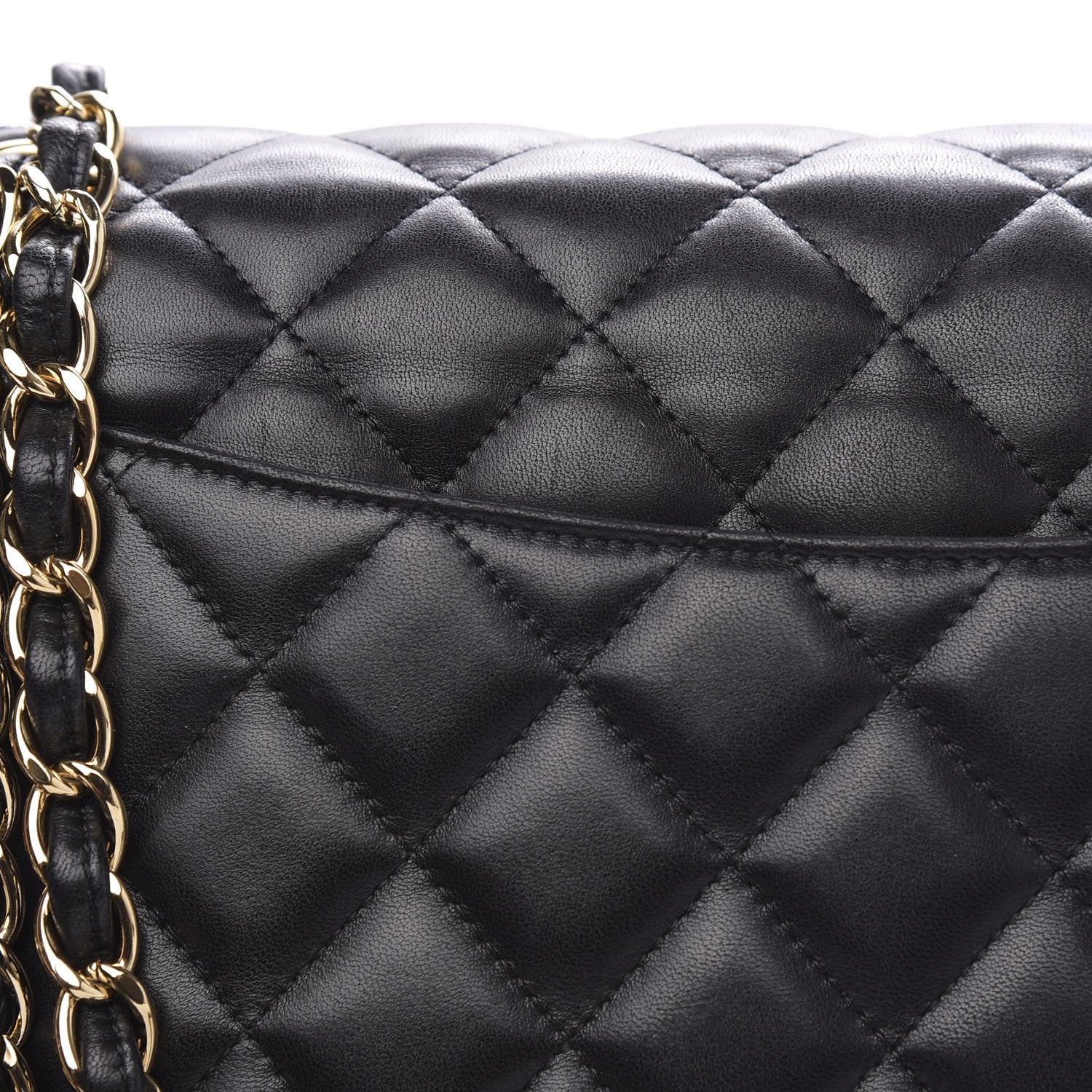 Chanel Lambskin Quilted Jumbo Double Flap Black 16 of 18