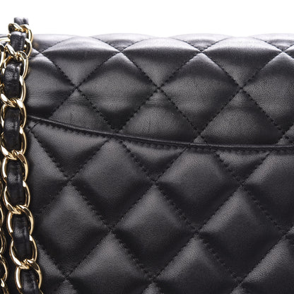 Chanel Lambskin Quilted Jumbo Double Flap Black 16 of 18