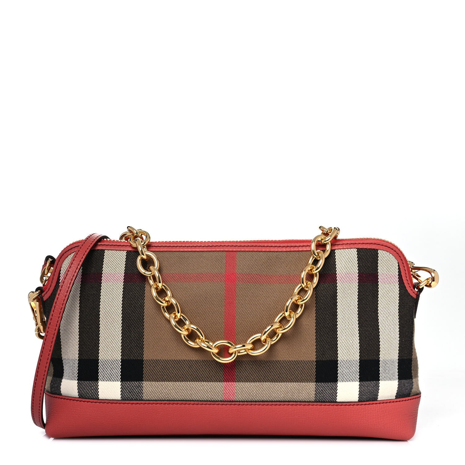 Burberry Derby House Check Abingdon Convertible Clutch Cinnamon Red 1 of 8