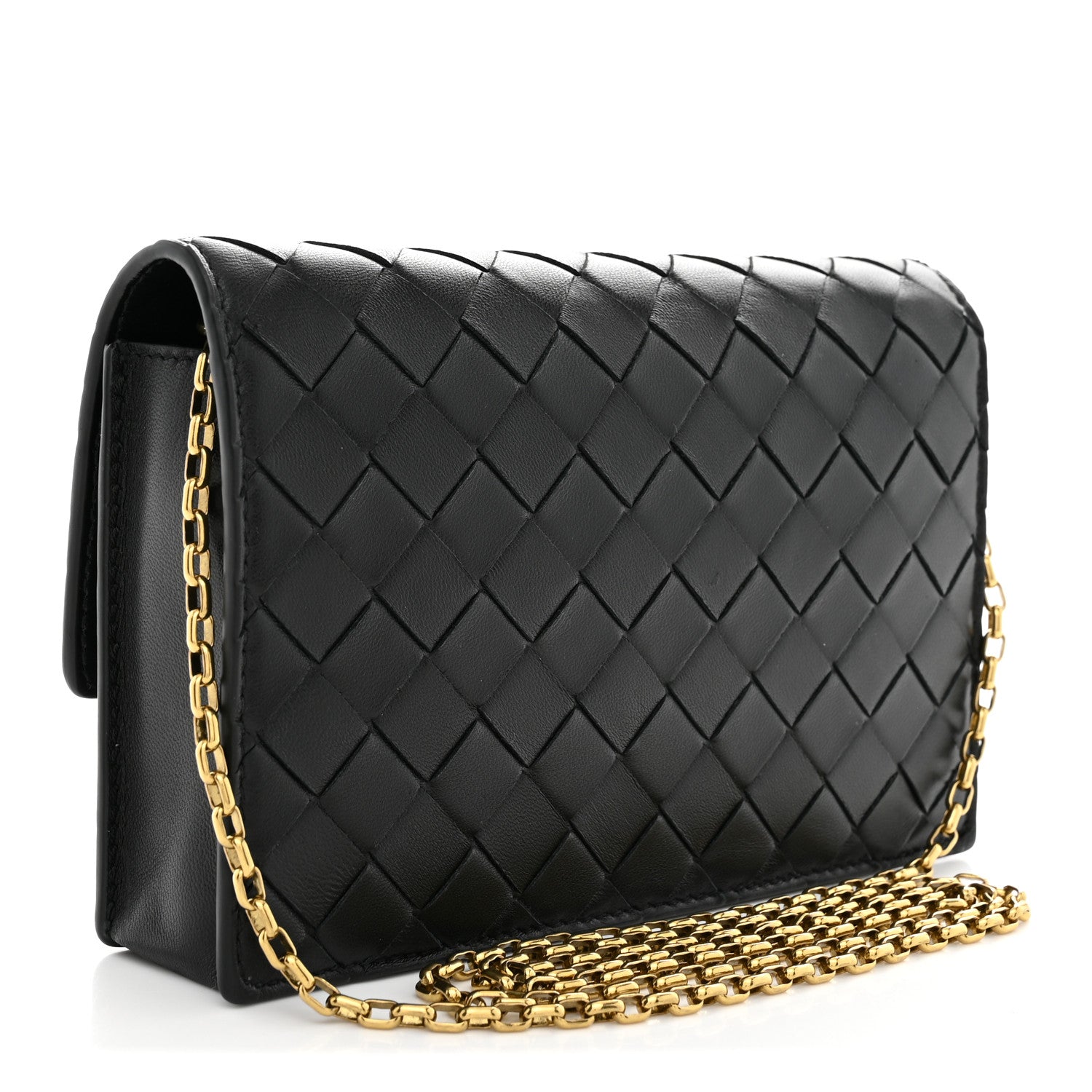 Bottega Veneta Nappa Intrecciato Andiamo Pouch On Chain Black Black 3 of 9
