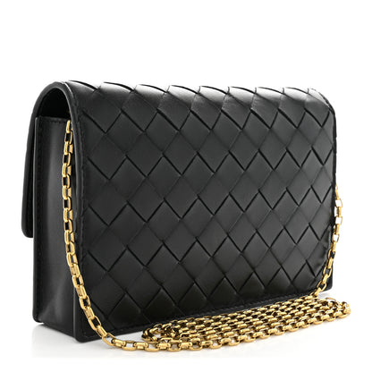 Bottega Veneta Nappa Intrecciato Andiamo Pouch On Chain Black Black 3 of 9