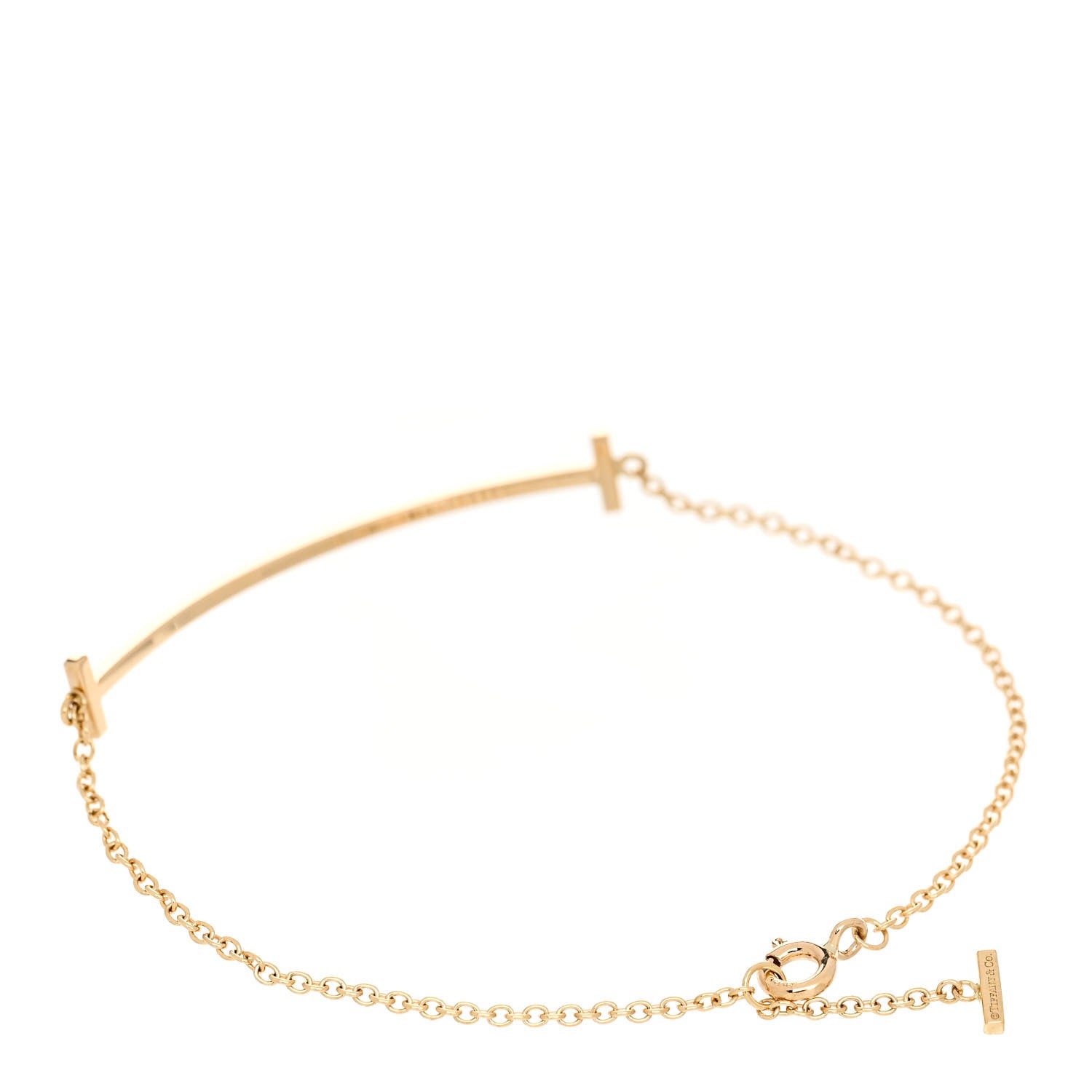 Tiffany 18K Yellow Gold T Smile Bracelet 2 of 4