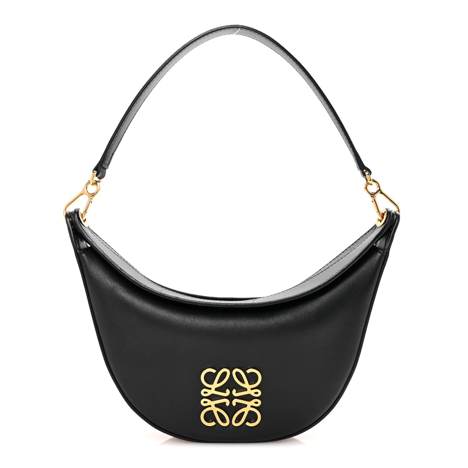 Loewe Satin Calfskin Small Anagram Luna Bag Black Pecan 1 of 9