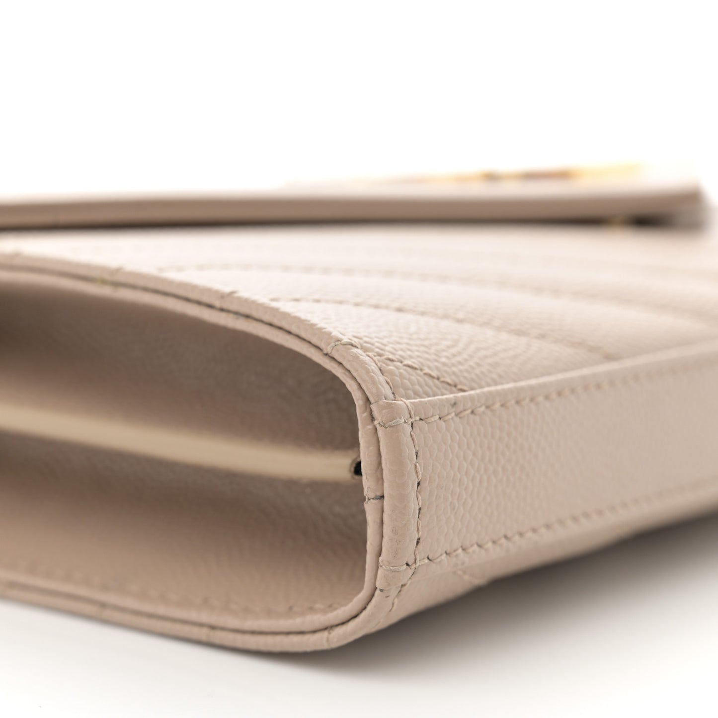 Grain De Poudre Matelasse Chevron Monogram Chain Wallet Nude Powder