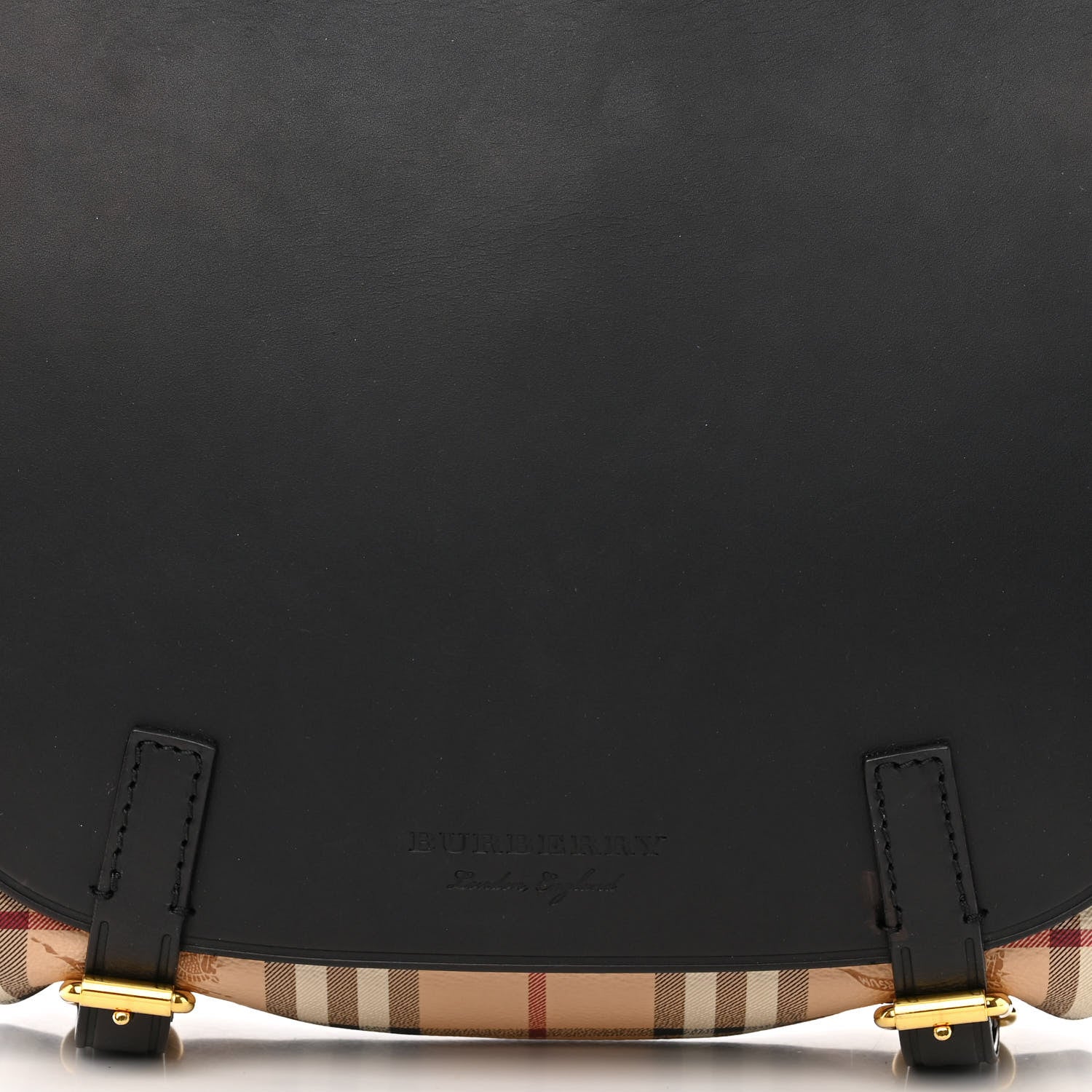 Burberry Calfskin Haymarket Check Small Bridle Satchel Black 8 of 17