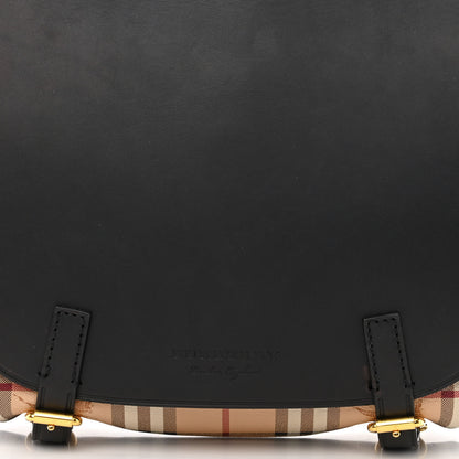 Burberry Calfskin Haymarket Check Small Bridle Satchel Black 8 of 17