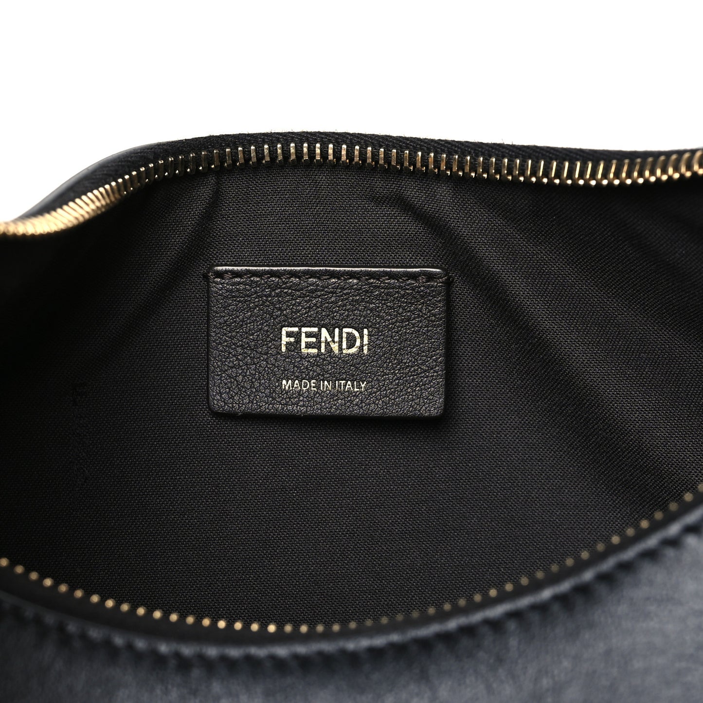 Vitello Grace Matte Whipstitch Small Fendigraphy Hobo Bag Black