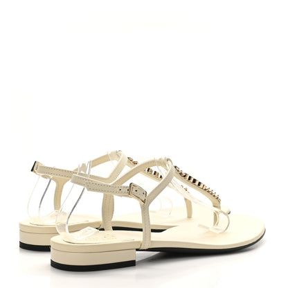 Gucci Patent Signoria Thong Sandals 39 Ivory 5 of 8