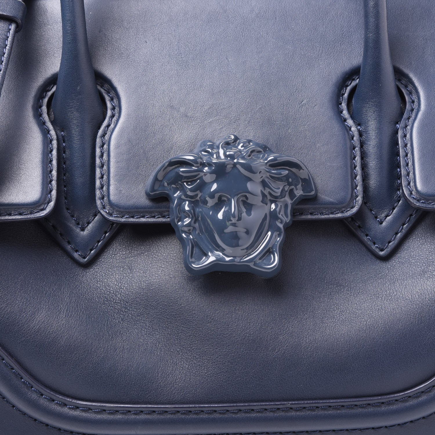 Versace Vitello Medium Palazzo Empire Bag Deep Blue 9 of 9