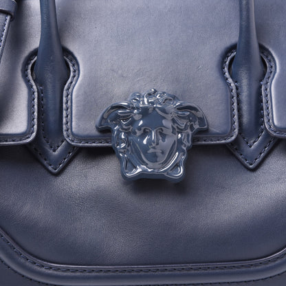 Versace Vitello Medium Palazzo Empire Bag Deep Blue 9 of 9