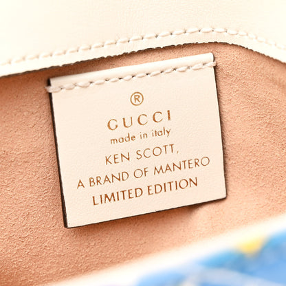 Gucci X KEN SCOTT Calfskin Matelasse Floral Print Super Mini GG Marmont Shoulder Bag Ivory Pink 6 of 10