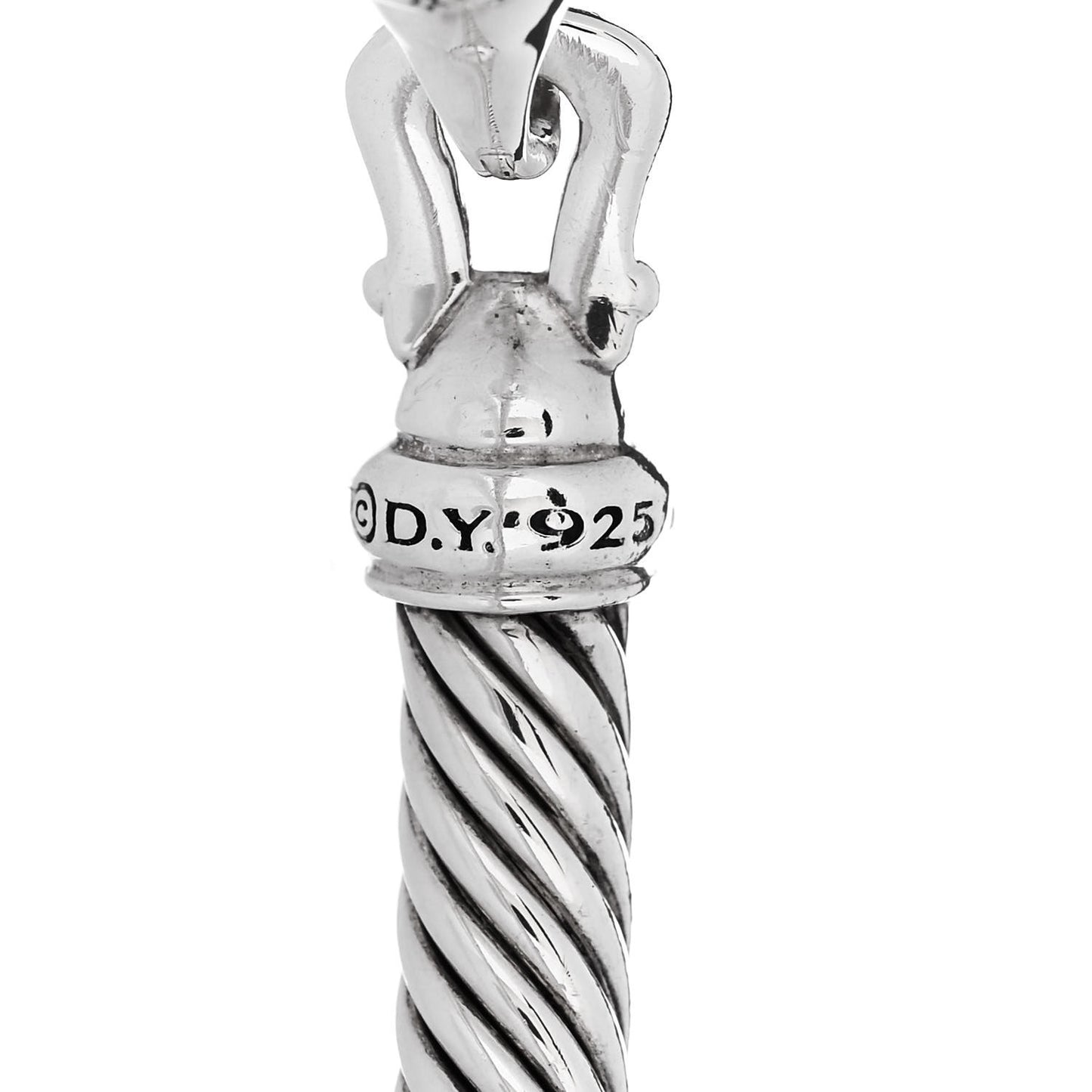Sterling Silver Diamond 5mm Cable Buckle Bracelet