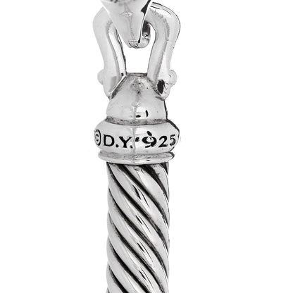 David Yurman Sterling Silver Diamond 5mm Cable Buckle Bracelet 3 of 4