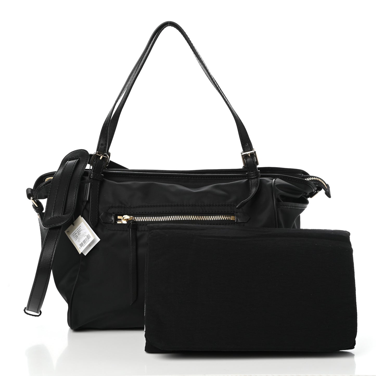 Nylon House Check Diaper Tote Black